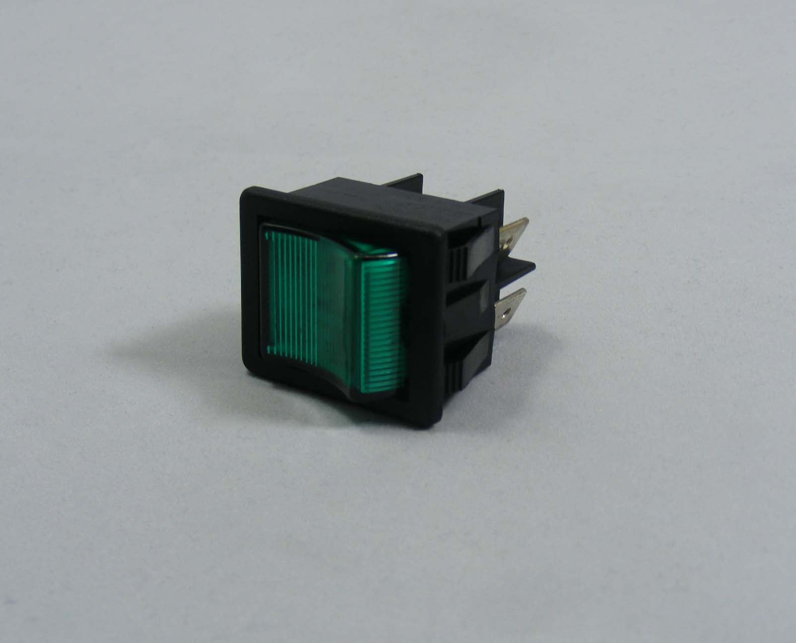 Numatic Dpst Illuminated Rocker Switch Black Green 230 V .25 Degree Terminal Twist, Fitted Terminal Barrier Mo441 Ref: C1353 Vqnap