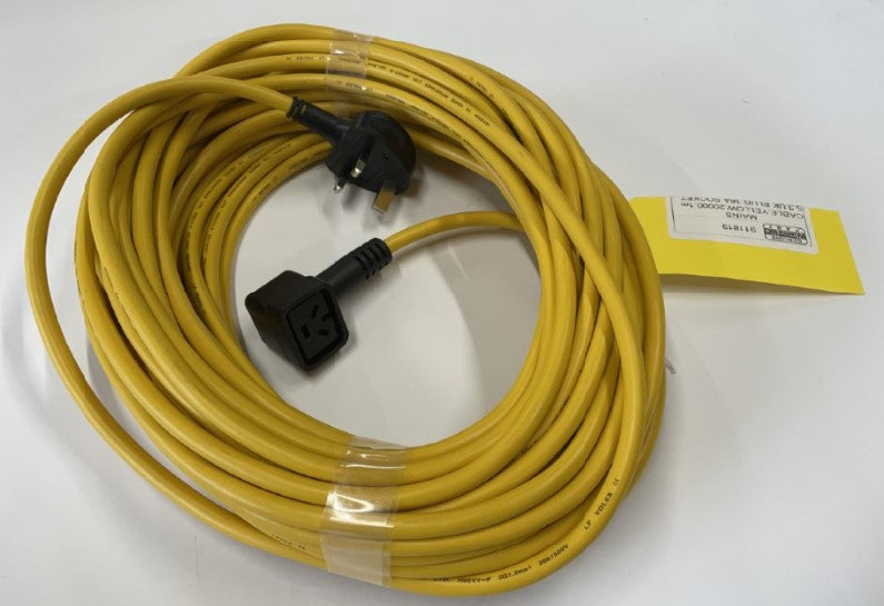 Numatic - 911819 - 20 METRE X 1.5MM X 3 CORE CABLE - TT TWINTEC - NUPLUG SOCKET - UK - YELLOW