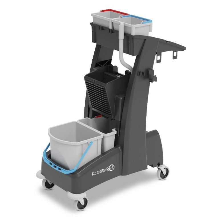 Numatic - 915052 - MM3T MULTIMATIC TWIN BUCKET MOPPING TROLLEY - VERTICAL PRESS, 2X 5L SWING PAILS