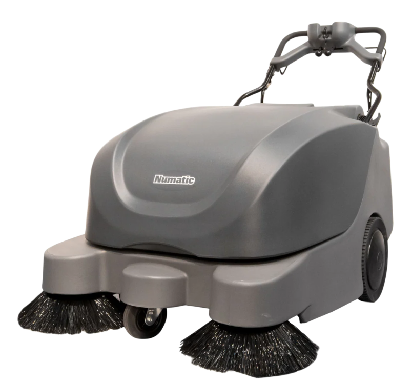 Numatic - Nu9 Large Walk-Behind Suction Sweeper Twin-Roller System -  60L - 855mm path (500mm main broom) - Traction - 3.5hr run