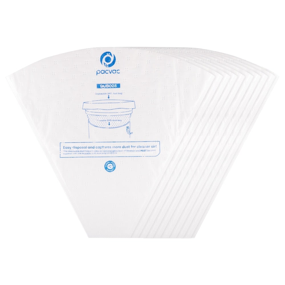 Pacvac - DUB028 - Dust Bag - Disposable - SMS - Cone - Pkt 10 - Superpro