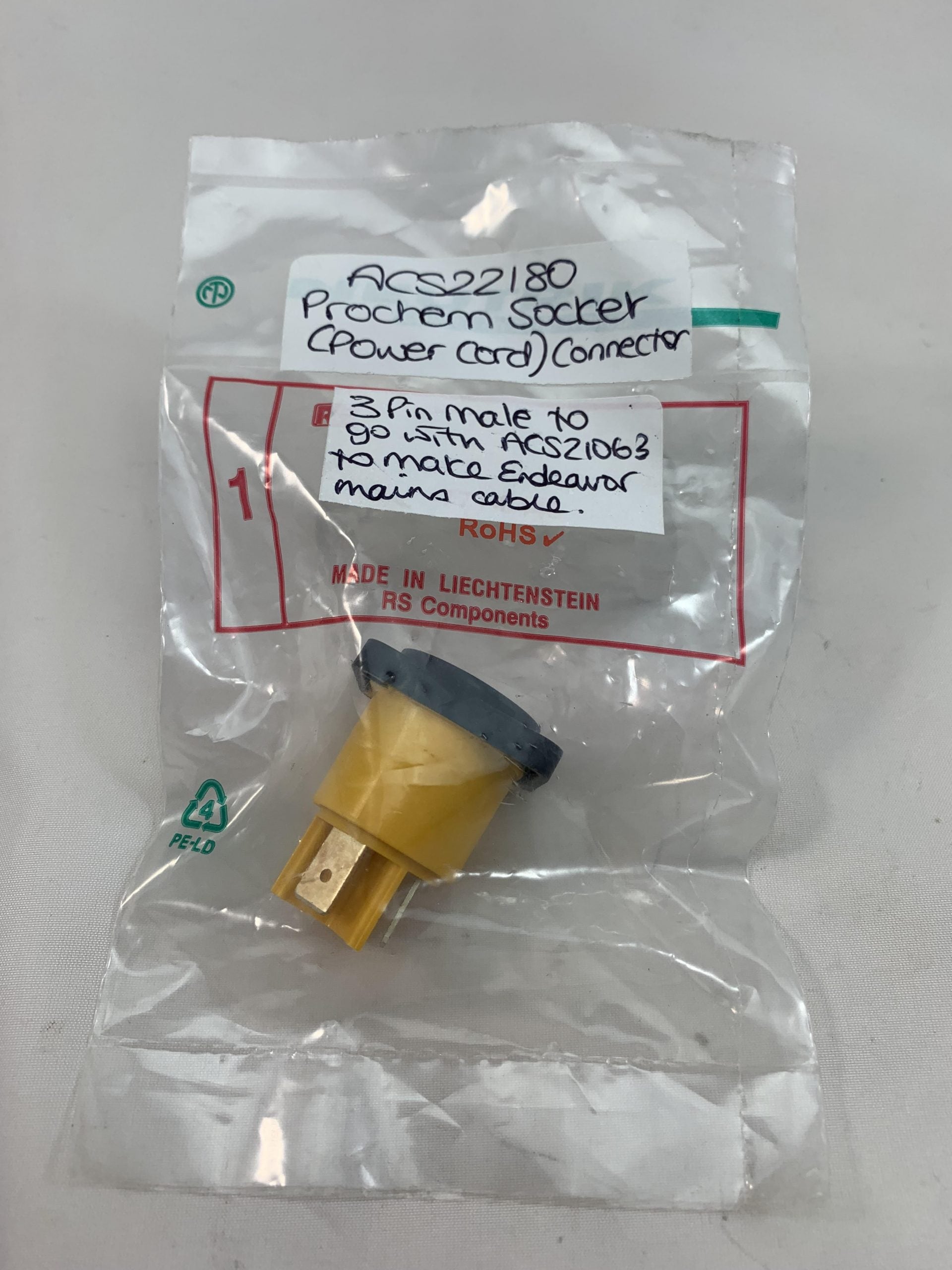 CONNECTOR, 3 PIN MALE