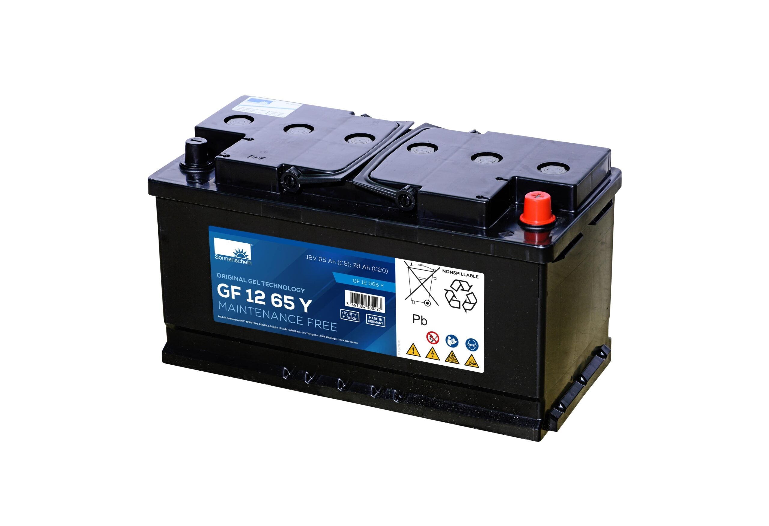 Sonnenschein - GF12065Y - GF1265Y - 12v - 78ah -  GEL GF-Y - 450 Cycles - 353 x 175 x 190 - 26.8 kgs