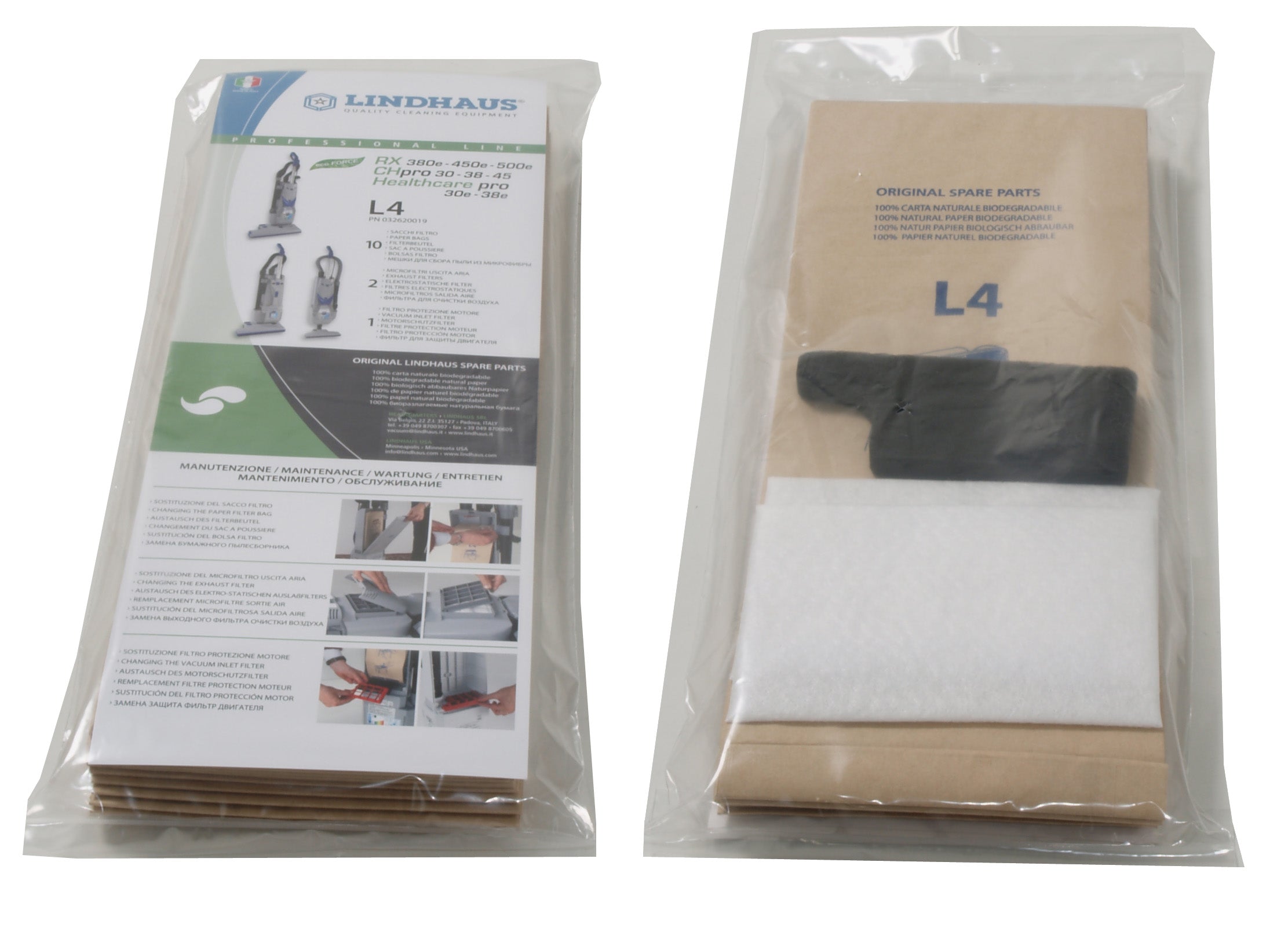 Lindhaus - L4 - CH/ RX SERIES L4 10 PAPER BAGS/ 2 EXHAUST FILTERS/ 1 MOTOR FILTER 032620019