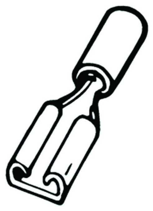 6.3mm straight blue female terminal connectors - Pack of 10