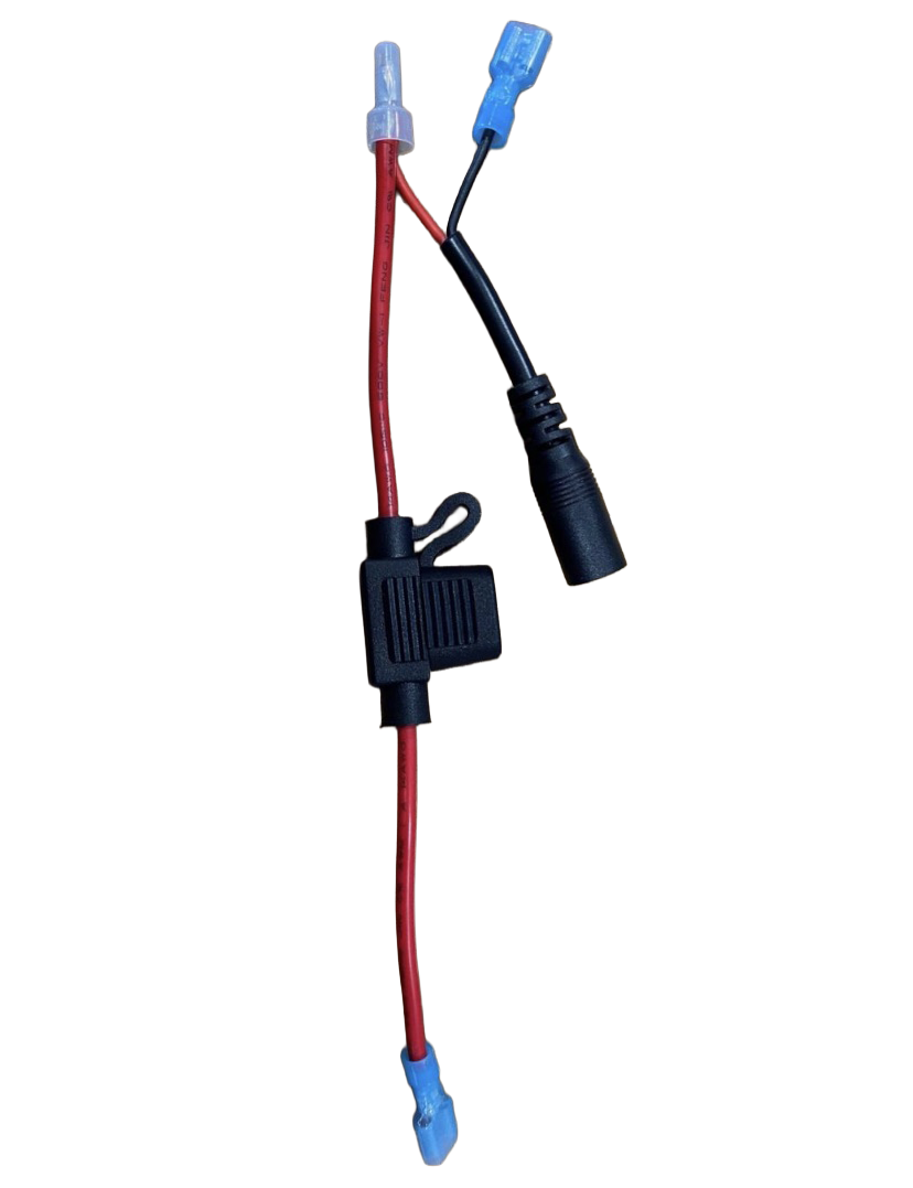 Motorscrubber - MSS221 - BATTERY CONNECTOR DC CABLE WITH FUSE (2 x spade connectors to DC circular quick release socket)