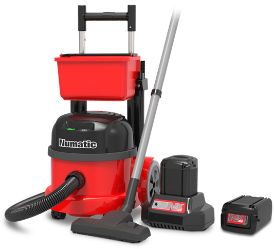 Numatic PBT230 Cordless Professional Vacuum with Caddy & 2 NX Batteries