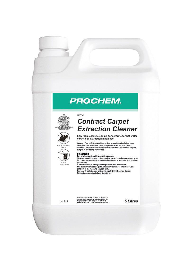 Prochem Contract Carpet Extraction Cleaner - Powerful, Safe And Economical Low Foam Detergent