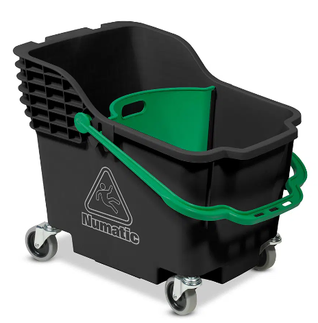 Numatic - 909885 - HB1812B BLACK REFLO BUCKET.GREEN HANDLE.PRESS WITH FOAM