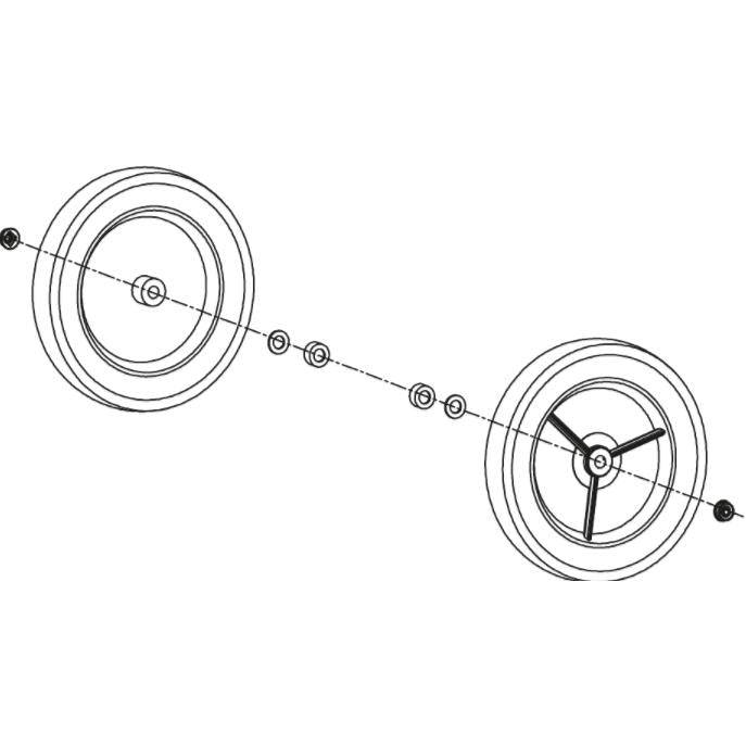 Viper non marking rear wheel assembly for fixed chassis squeegee