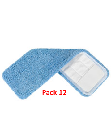 Numatic - 906463 - SLALOM 40CM BLUETEC MICROFIBRE POCKET MOP ELASTIC (12 PACK) - FITS SPRAYMOP