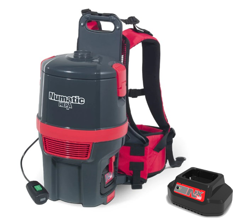 Numatic - 913140 - RSB150H/1.NX.GRAPHITE.240V.KIT AA30E. HEPA.CORDLESS BACKPACK.1 X BATTERY