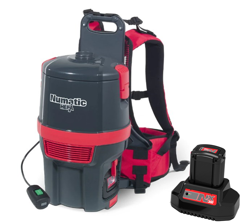 Numatic - 913141 - RSB150H/2.NX.GRAPHITE.240V.KIT AA30E. HEPA.CORDLESS BACKPACK.2 X BATTERIES