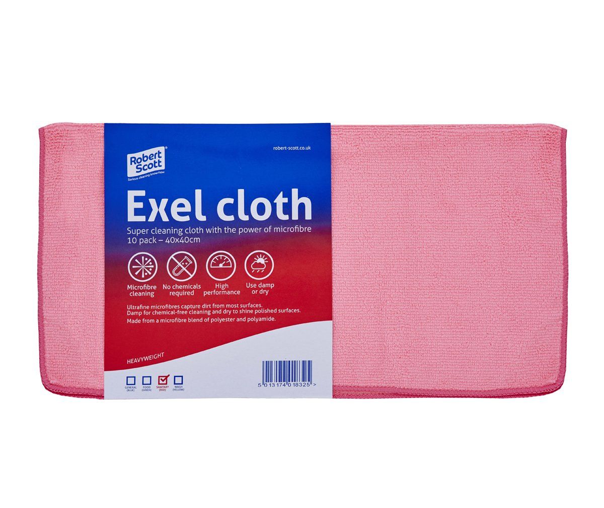 Robert Scott 40x40cm Exel Supercloth Pink Pack of 10 Cloths