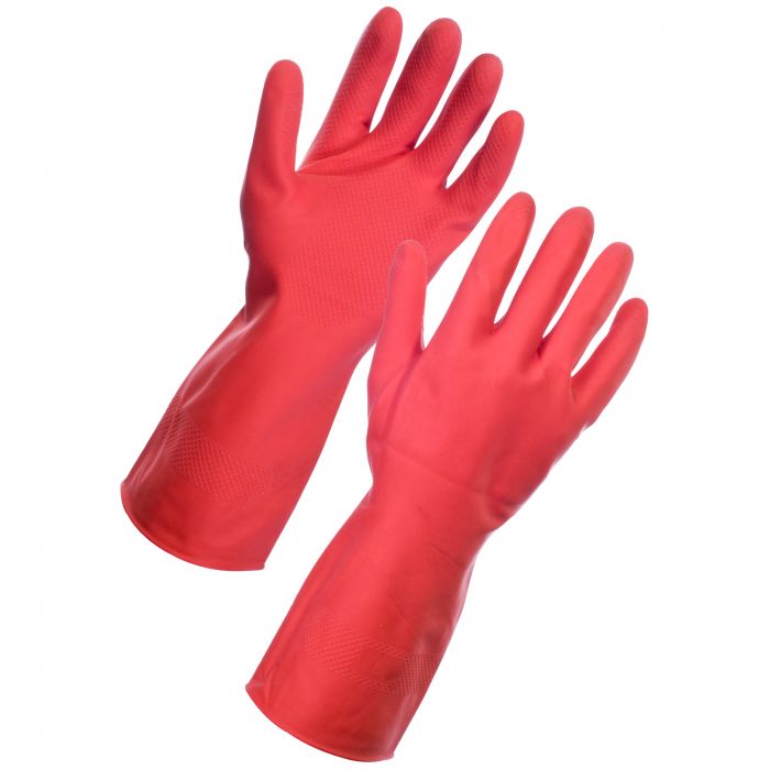 SuperTouch Red Large Household Rubber Gloves - 12 pairs