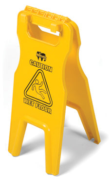 Numatic Wet Floor Sign With Tray Fix Hooks, Yellow