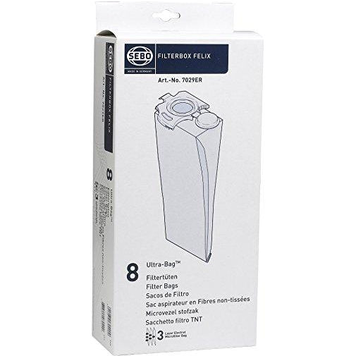 Genuine Sebo Felix / Dart Vacuum Bags - Box of 8 - 7029ER -  Dustbags - Sebo