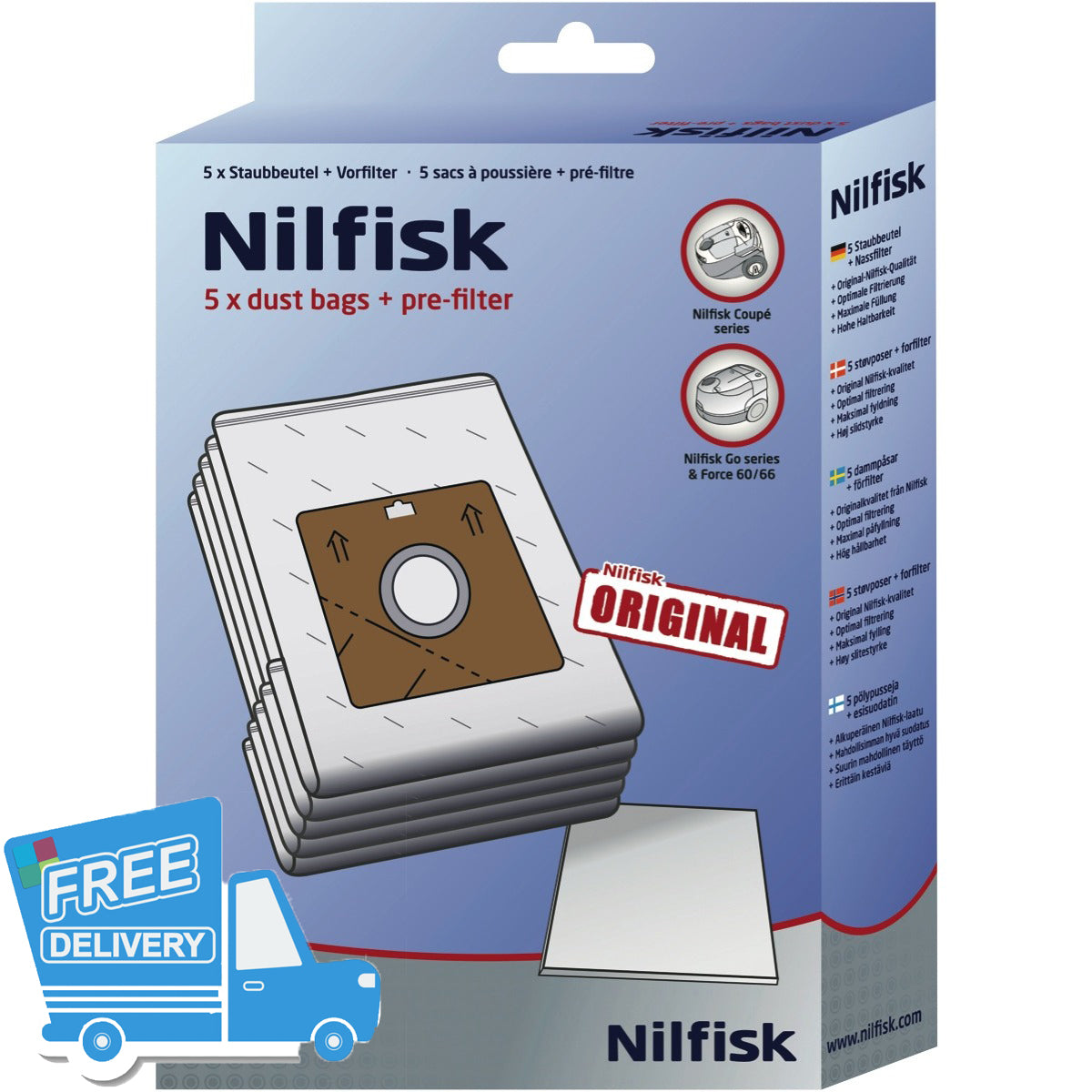 Nilfisk Coupe Neo and Nilfisk One Genuine Dustbags -  Dustbags - Nilfisk Alto