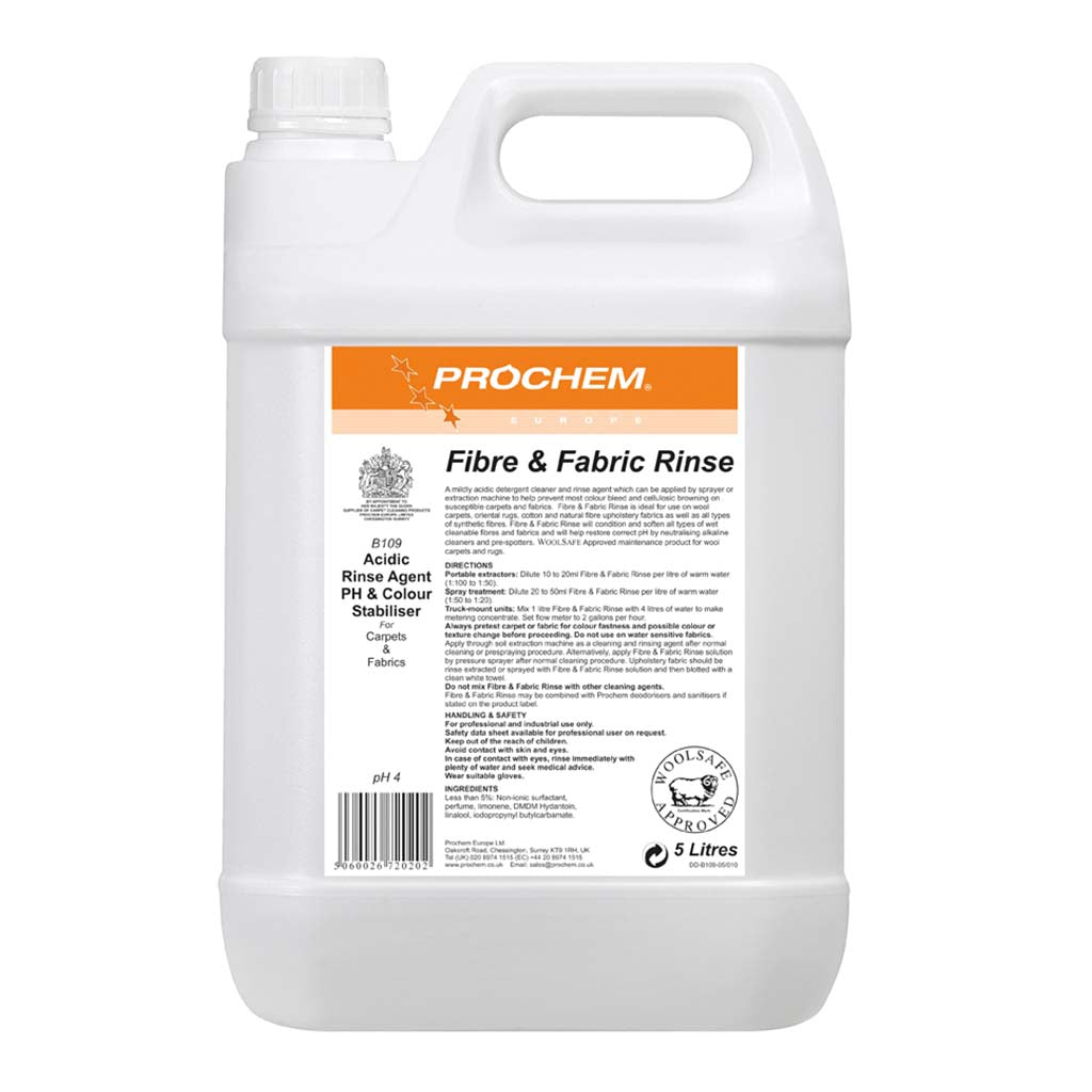 Prochem Fibre & Fabric Rinse - Professional Acidic Rinse Agent -  Chemical - Prochem