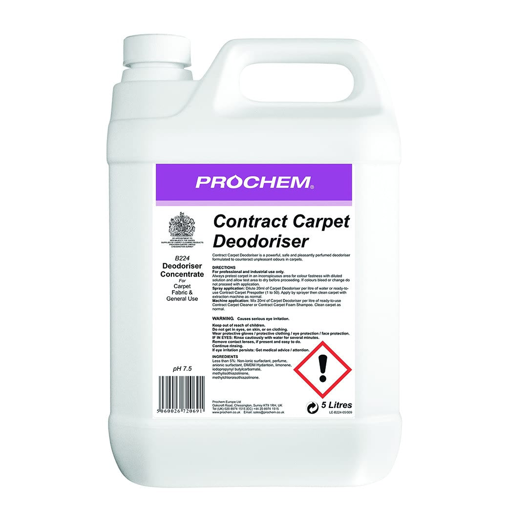 Prochem Contract Carpet Deodoriser - A Powerful, Safe And Pleasantly Perfumed Deodoriser -  Chemical - Prochem