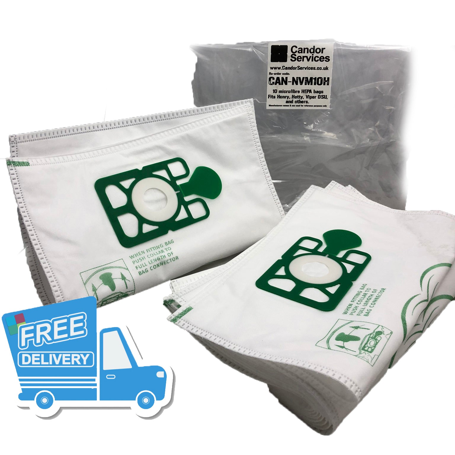 Candor Microfibre dust bags to fit Viper DSU Series - DSU10, DSU12 and DSU15 -  Dustbags - Candor Services