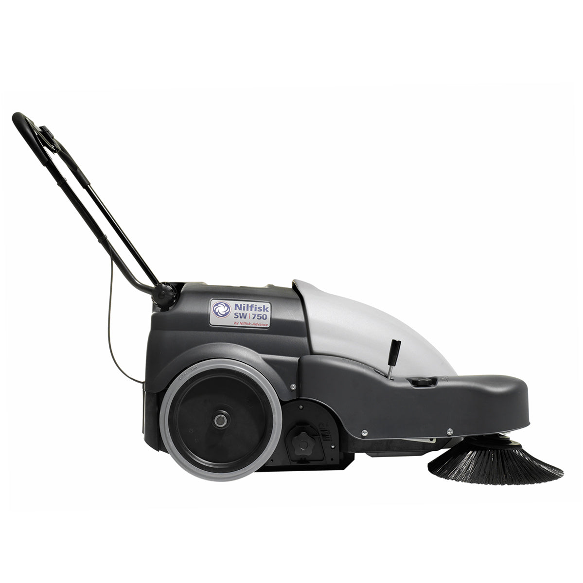 Nilfisk SW750 battery walk behind propelled sweeper