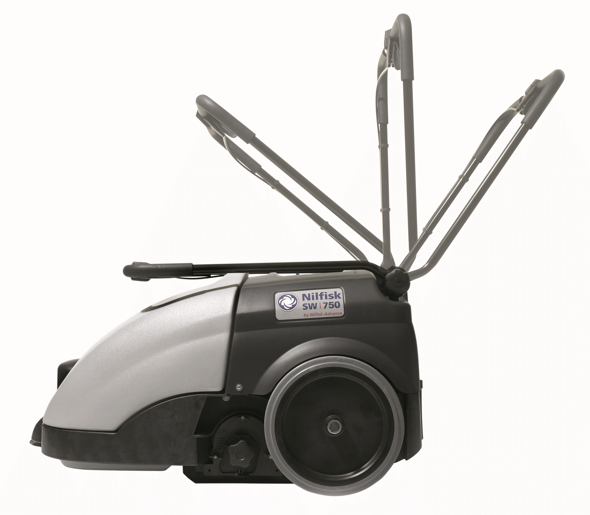 Nilfisk SW750 battery walk behind propelled sweeper