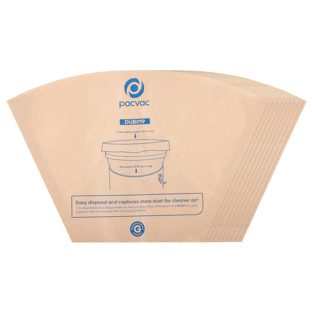 Pacvac Paper Dust Bags - Pack 10