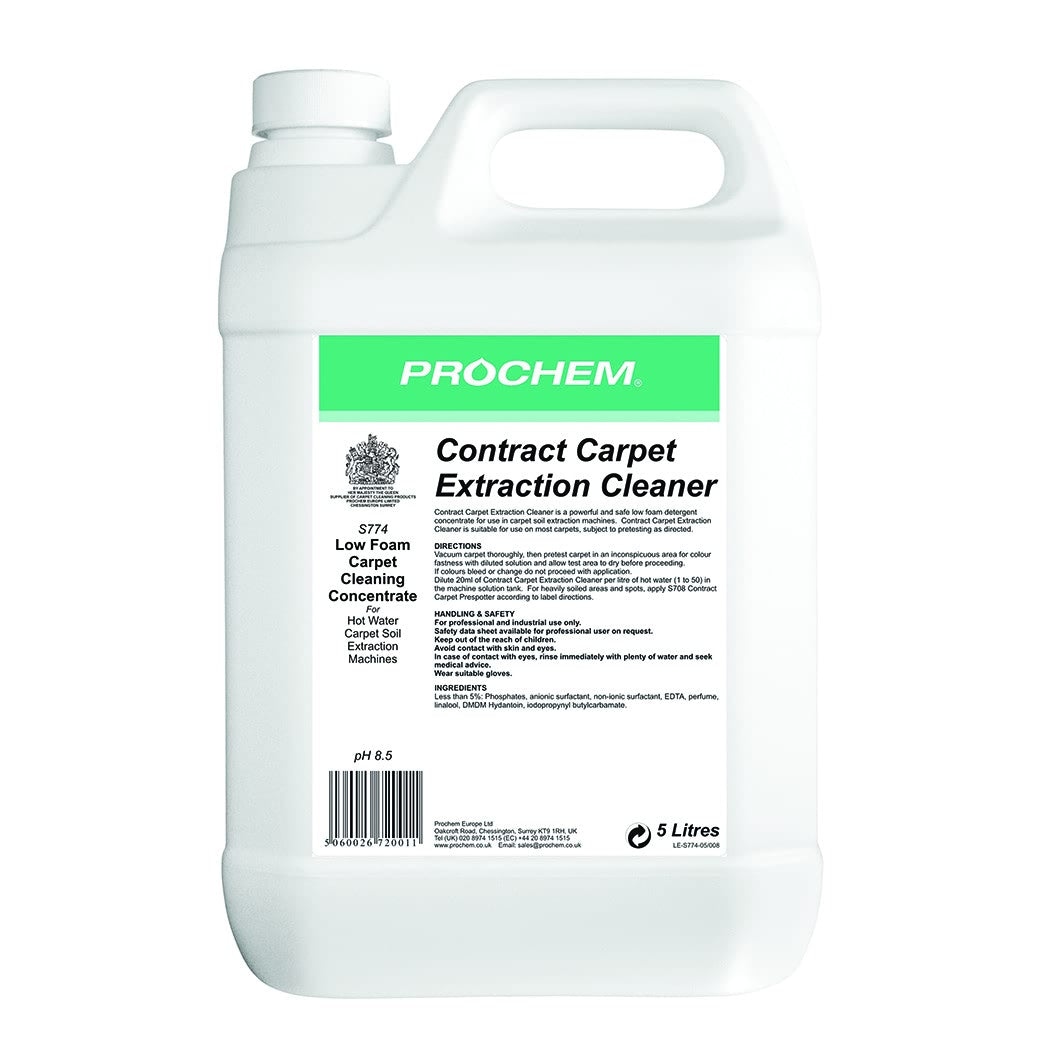 Prochem Contract Carpet Extraction Cleaner - Poweful, Safe And Economical Low Foam Detergent -  Chemical - Prochem