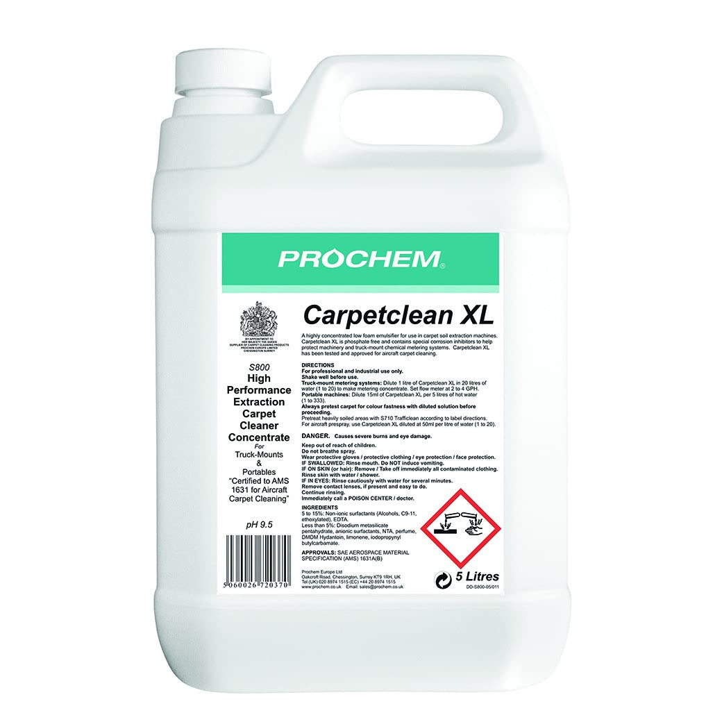 Prochem Carpetclean XL - High Concentrate, Phosphate-Free Detergent -  Chemical - Prochem