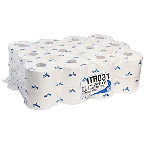 2ply White Micro Jumbo System Toilet Rolls - 24 Rolls -  Toilet Rolls - Candor Services