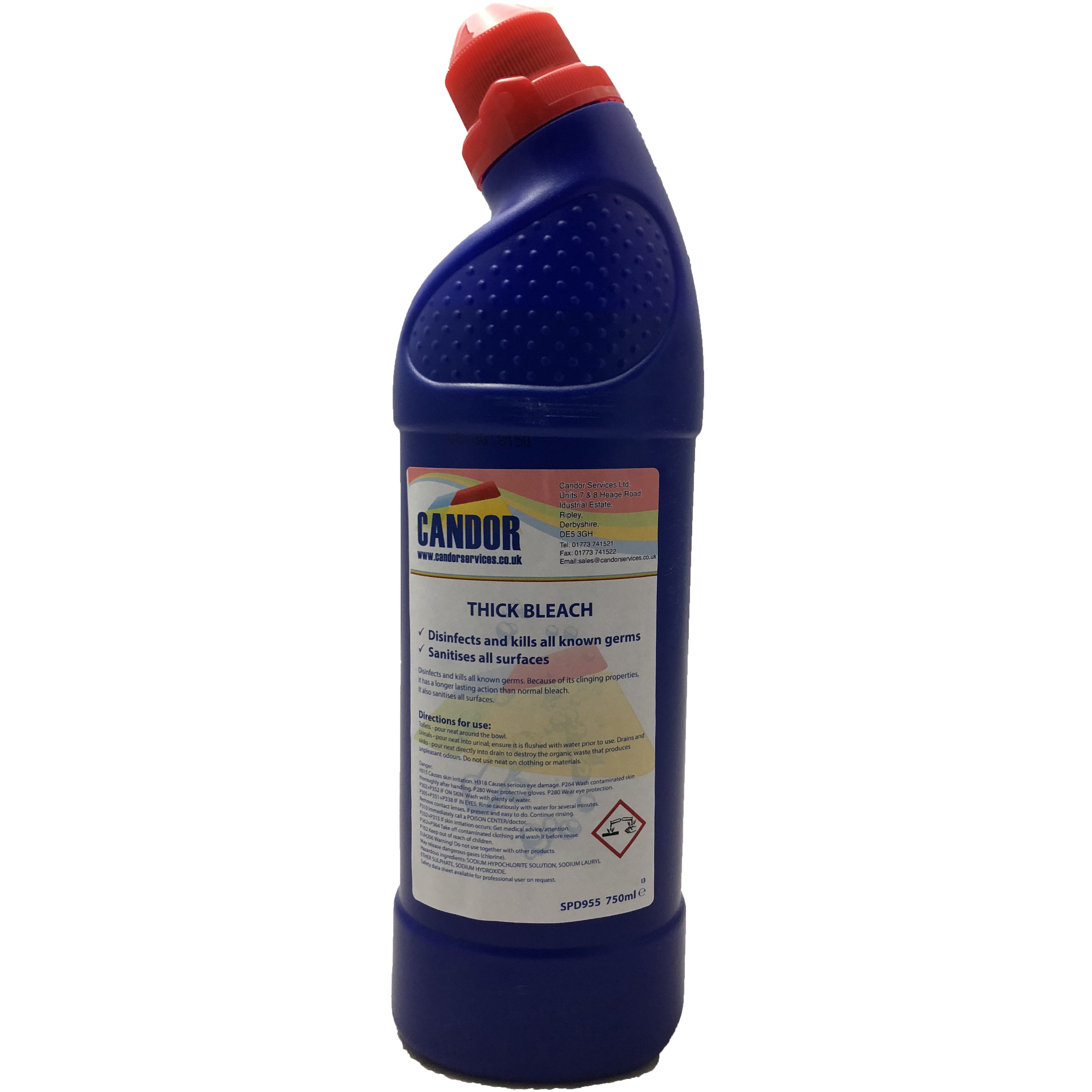 Candor 750ml thick bleach - Case of 12 bottles -  Bleach - Candor Services